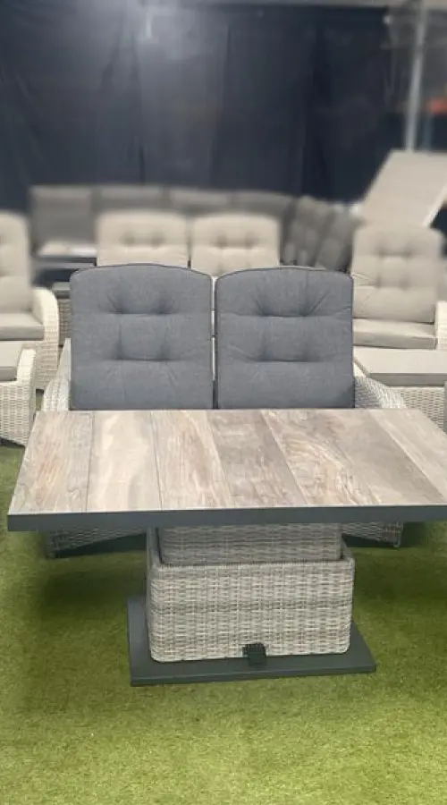 Customer Reviews for Burbage Reclining Rattan Sofa Set + Adjustable Table in Silver Grey