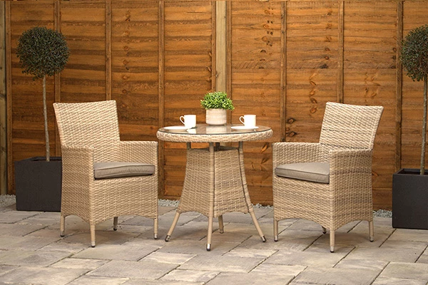 Sapcote rattan bistro set in cream