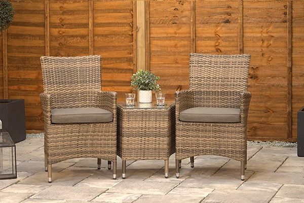 stacked garden chairs light grey