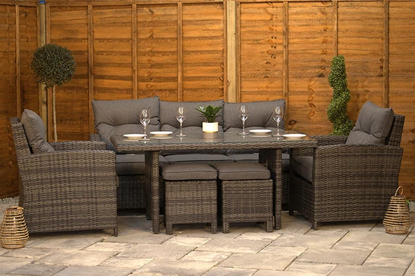 stacked garden chairs light grey