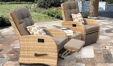 reclining rattan garden chairs